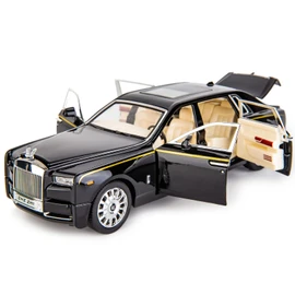 TGRCM-CZ 1:24 Rolls-Royce Phantom Model Car, Zinc Alloy Pull Back Toy Diecast Toy Cars with Sound and Light for Kids Boy Girl Gift(White)