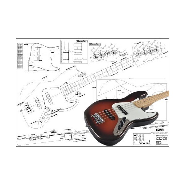 Plan of Fender Jazz Bass 4 String - Full Scale