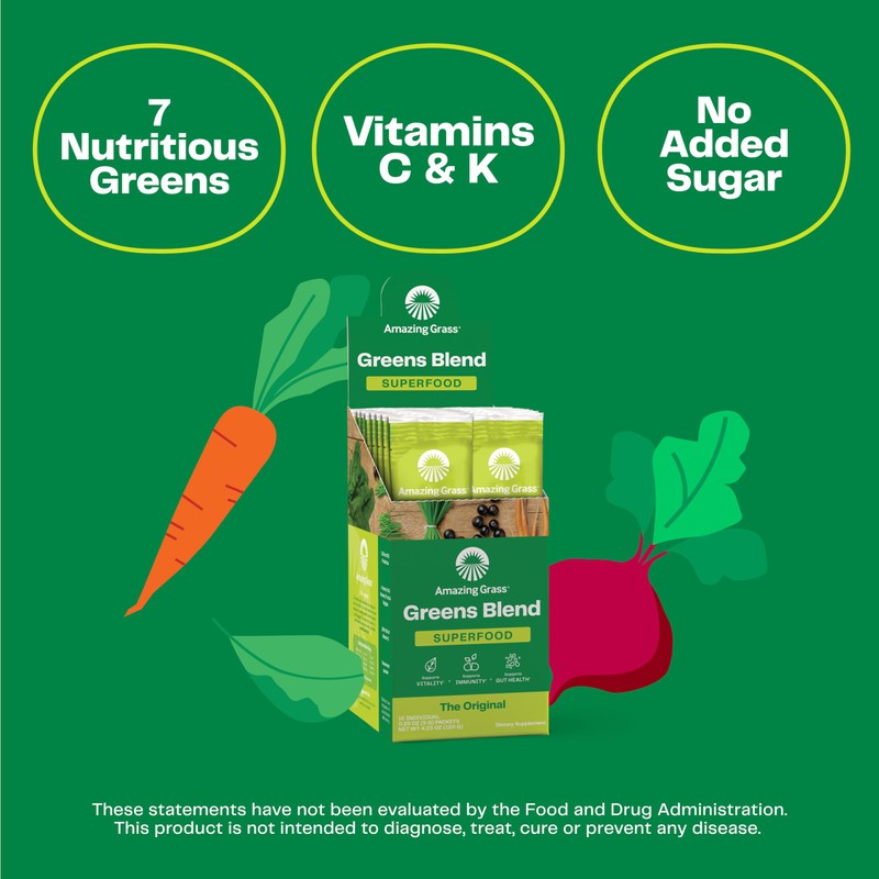 Amazing Grass Greens Blend Superfood: Super Greens Powder Smoothie Mix