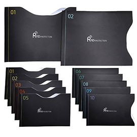 Komsei Passport Case, Skimming Prevention Case Set, Black, Black