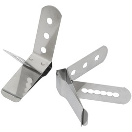 FMHXG 2PCS 304 Stainless Steel Food Clips Thermometer Probe Retaining Clip Accessory Grill Clip Multi-Port Clip P18B60 Water Cup Anti-scald Clip Fryer Thermometer Clip Retaining Clip