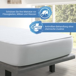 Velfont - Mattress Cover 90x190/200 cm Single Size | Quilted and Silky Soft | Reversible Mattress Topper | Extra Deep Fitted Skirt