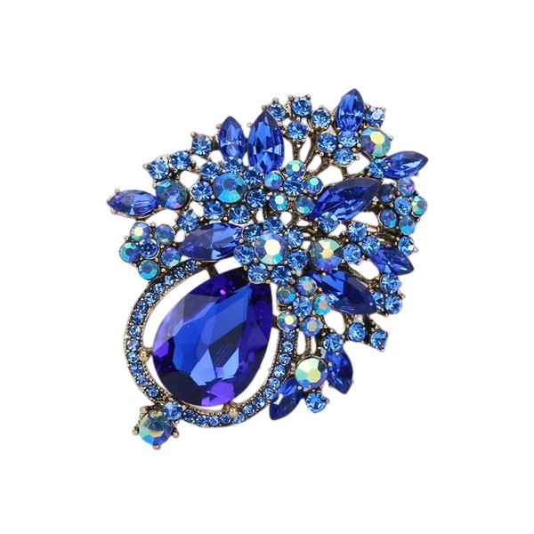 Mlouye - Broche clásico con diseño de flores en tono