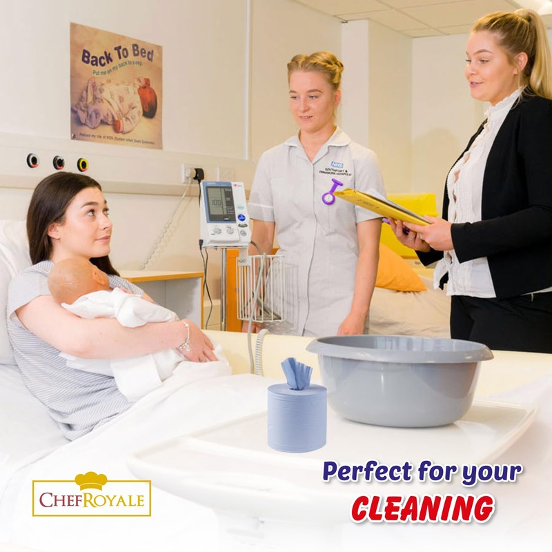 Chef Royale Multipurpose Kitchen Rolls - Pack of 4, Blue