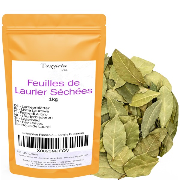 Laurus Nobilis Whole Dried Laurel Leaves, Intense Aroma and Flavour,