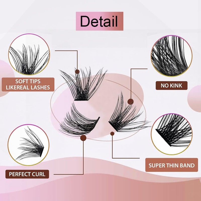 Lash Clusters, 120Pcs DIY Individual Eyelash Extenisons Natural Look D