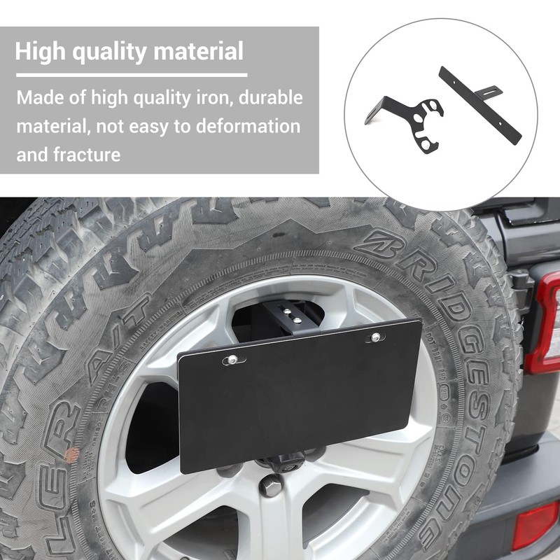 Hoolcar Spare Tire License Plate Relocation Bracket Holder Compatible with