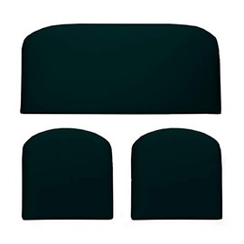 RSH DECOR Indoor ~ Outdoor Solid Black 3 Piece Cushion Set - Foam Loveseat Settee & 2 Matching U-Shape Chair Cushions ~ (41" x 19" x 3" & 19" x 19" x 3")