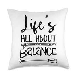 Life's All About Balance SUP Paddle Board Throw Pillow