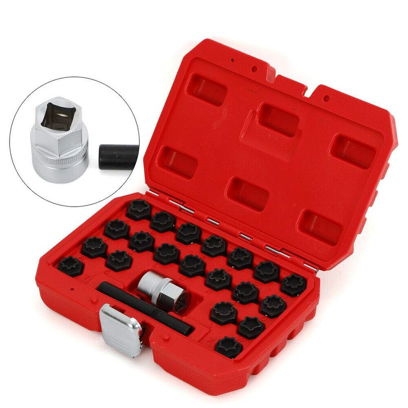 LYNICESHOP Car Wheel Lock, 22Pc Wheel Locking Key Anti-Theft Removal