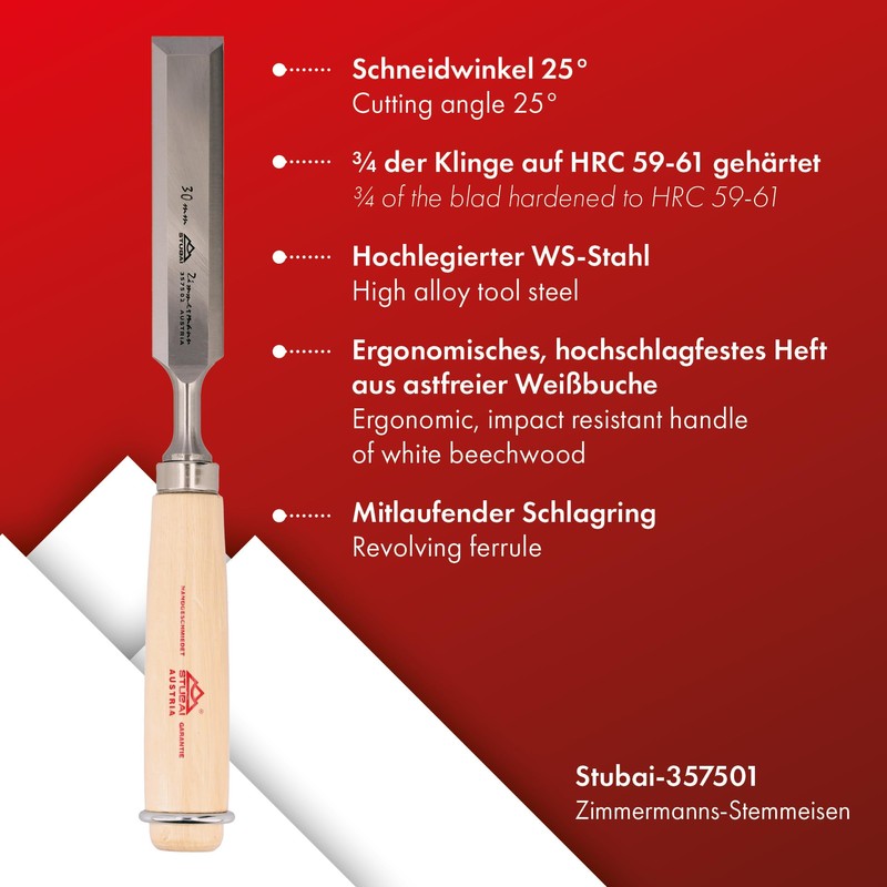 Stubai 357501 30 mm Carpenter's Wood Chisel