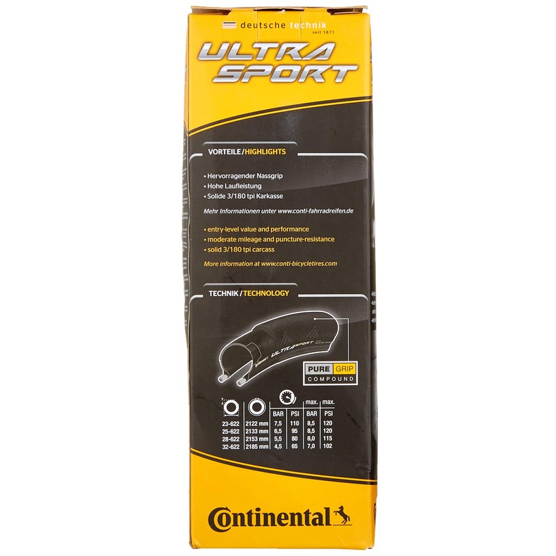 Continental Unisex Adult Ultra Sport II Folding Tyre - Black,