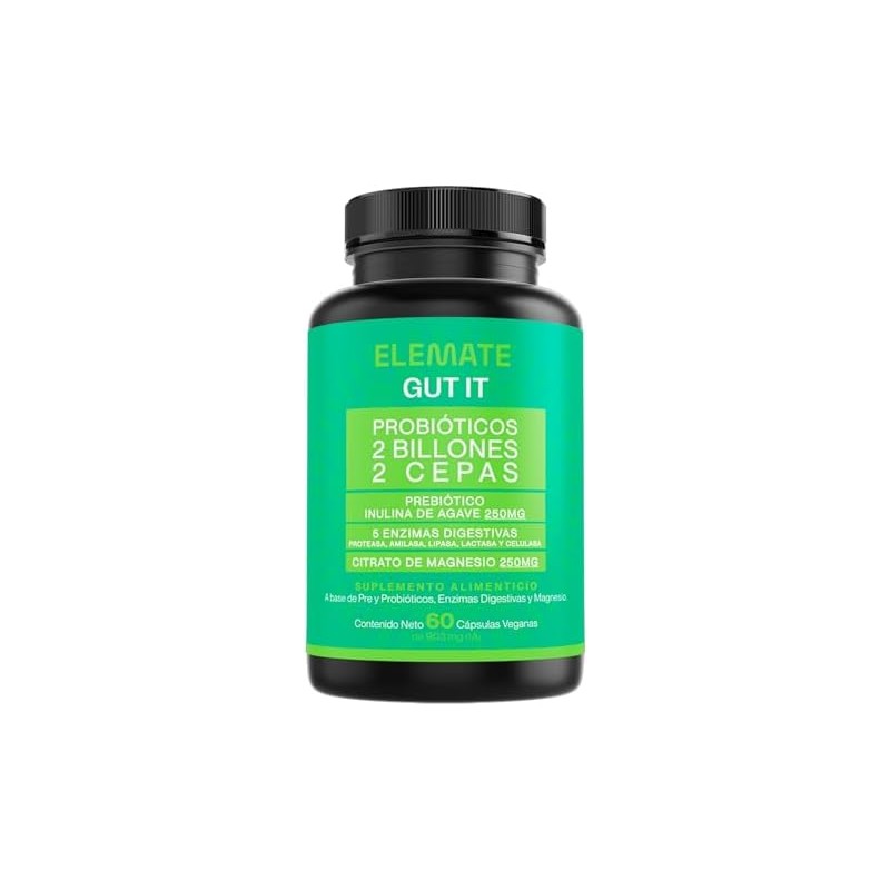 Gut it Probiotic Suplemento Natural Probióticos, Prebióticos, Enzimas Digestivas, Citrato