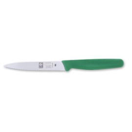 Icel Portugal Paring Knife 4-inch Serrated with Point Green Handle