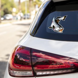 Speckled Trout Sticker Fishing Sticker - Freshwater Wildlife Car Bumper Vinyl Sticker Decal for Vehicles Boats Laptops Windows Skateboards and Luggage Stickers for Men and Women 4"X5" ss18