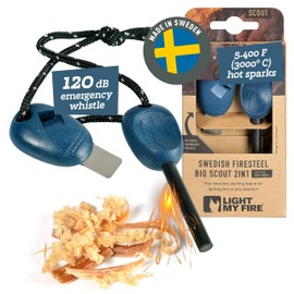Light My Fire Flint Fire Starter Ferro Rod Survival Tool Scout Fire Steel Bushcraft Gear Flint and Steel Magnesium Fire Starter Kit 2-in-1 Fire Starters for Campfires 3,000 Strikes