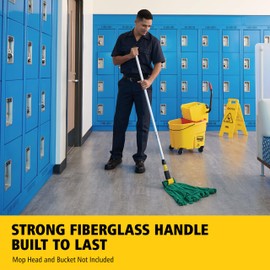Rubbermaid Commercial Products Gripper 60" Fiberglass Wet Mop Handle Gray for Professional/Industrial Floor Cleaning Compatible with 5" Headband Mops