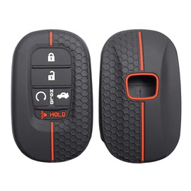 LBYHZS 2 Pcs Funda de Silicona para Llave Honda 2023, Funda Llave CR-V, Accord, Civic, Pilot, Passport, 5 Botones, Funda Protectora Llave Honda de Caucho, Protección Completa 360° (A - Negro)