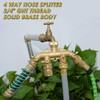 HQMPC 4 Way Hose Splitter 3/4" GHT Garden Hose Splitter