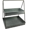 Maykoosh Naturally Nice Galvanized Metal 2 Tiered Rectangular Serving Tray,