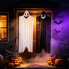 2 Pack Hanging Halloween Decorations Skeleton Ghost Outdoor Black &