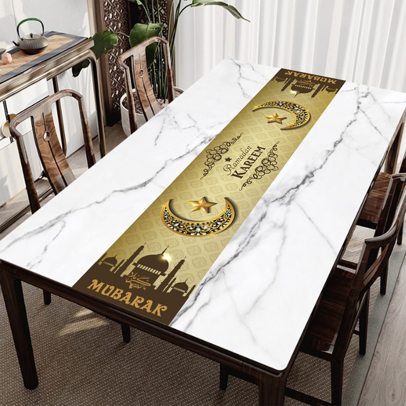 Eid Mubarak Table Runner Ramadan Mubarak Tablecloth Table Cover Mosque
