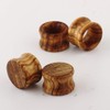 Pair Vintage Brown Natural Wood Double Flared Ear Tunnels Expander