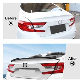 Trunk Spoiler Wing Compatible with Honda Accord 10th Gen 2018 2019 2020 2021, Trunk Lip Spoiler with ABS Plastic for 4 Door Sedan Automotive Exterior Accessories (Glossy Black