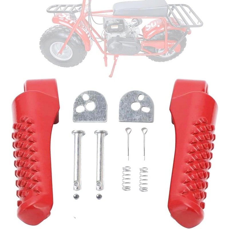 Chikia Red Foot Pegs Kit For Mini Bike Compatible with
