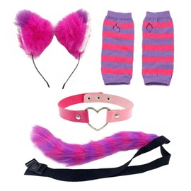 WUFGWBD 1 Headband, 1 Collar, 1 Tail And 1 Pair Of Gloves, Plush Accessories, Role Play Accessories, Cat Play Accessories