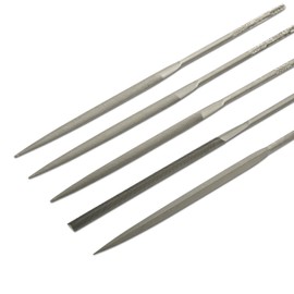 Nicholson 12 Piece Needle File Set with Handles, Swiss Pattern, Double Cut, #0 Coarseness, 5-1/2" Length