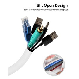 Secbolt Cord Protectors from Pets No Chew, 10ft - 3/4 inch Ultra Durable Cord Covers for Pets, Bite-Resistant Cable and Wire Protector for Cats, Dogs, Rabbits - White