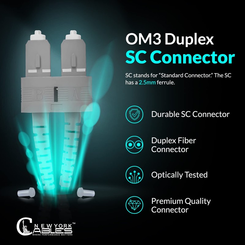 Fiber Patch Cable | SC to SC Multimode Duplex OM3