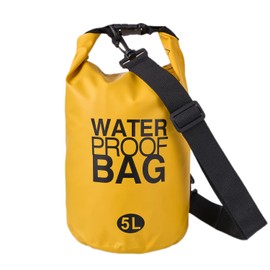 lydnkim Waterproof Dry Bag – PVC Roll-Top Dry Sack (2L–30L) for Kayaking, Boating, Rafting, Camping & Water Sports – Keeps Gear Safe & Dry (Yellow, 5L - Single Strap)