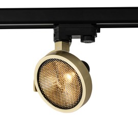 QAZQA - Modern Modern 3-Phase Rail Spot I Spotlight I Ceiling Spotlight I Ceiling Spotlight I Lamp I Light Gold I Brass - Master 111 Honey I Living Room I Bedroom - Aluminium Round - LE