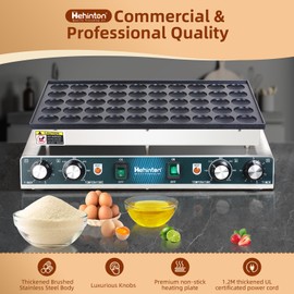 Hehinton® 50PCS Mini Dutch Pancake Maker, 110V Muffin Waffle Maker, Hotcakes Machine, Non-stick Dorayaki Maker, Poffertjes Pan, Maquina Para Mini Pancakes for Home Kitchen Restaurant Snack Dessert