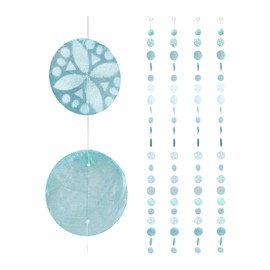 Relaxdays Capiz Garland, Set of 4 for Windows, Balcony, Door - Shell Curtain, Decorative Chains 180 cm Long, Multi-Coloured