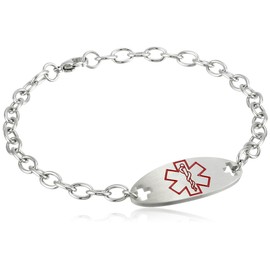 Surgical Steel Medical Alert Bracelet for PENICILLIN ALLERGY ID 9/16 inch wide, 9 inch long