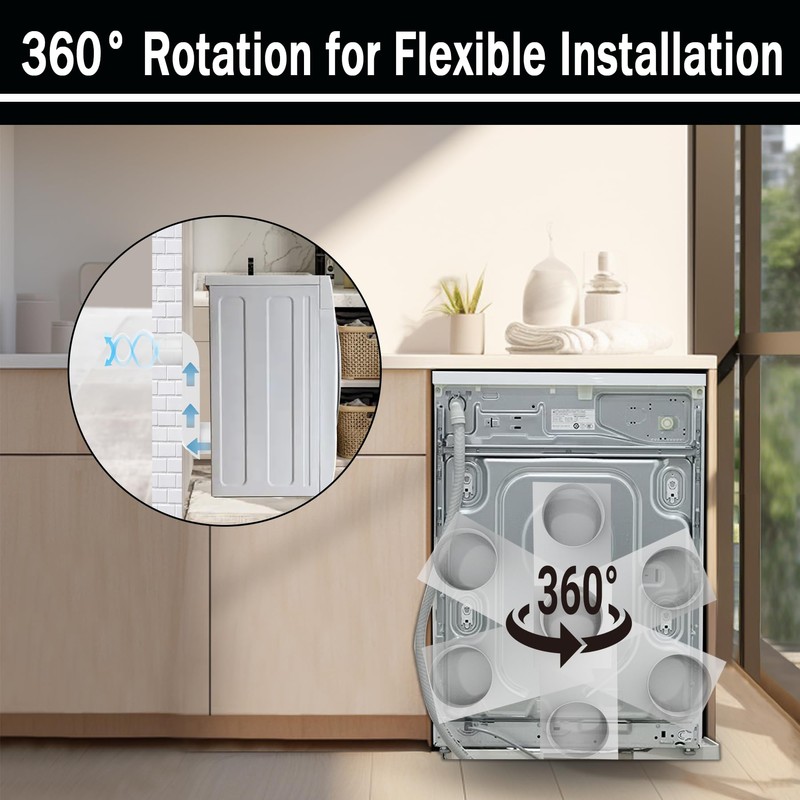 4" Periscope Dryer Vent, Adjustable Distance from 9.5"-14.5", Tight Space