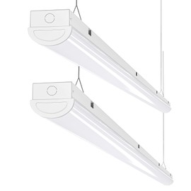 ANTLUX 110W LED Shop Light 8FT Linear Strip Lights Linkable, 12000 Lumens, 5000K, 8 Foot Garage Lights, Surface Mount and Hanging Ceiling Lighting Fixture, 2 Pack