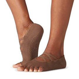 ToeSox Grip Pilates Barre - Calcetines antideslizantes Elle media punta para yoga y ballet, Naked, Small