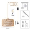 Beser·Win Plug in Pendant Light Rattan Hanging Lights with Plug
