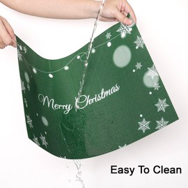 Banchif Christmas Placemats are With Classic Snowflakes Designed and "Merry Christmas" Best Wishes, Washable Non-Slip Heatproof Woven Placemats Set of 4 (17.7" X 11.8")