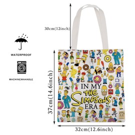 KUIYAI Vintage Cartoon TV Show Tote Bag, Canvas Shoulder Bag For Shopping, Travel, Office, Handbag For Women (simpsoneraUK)