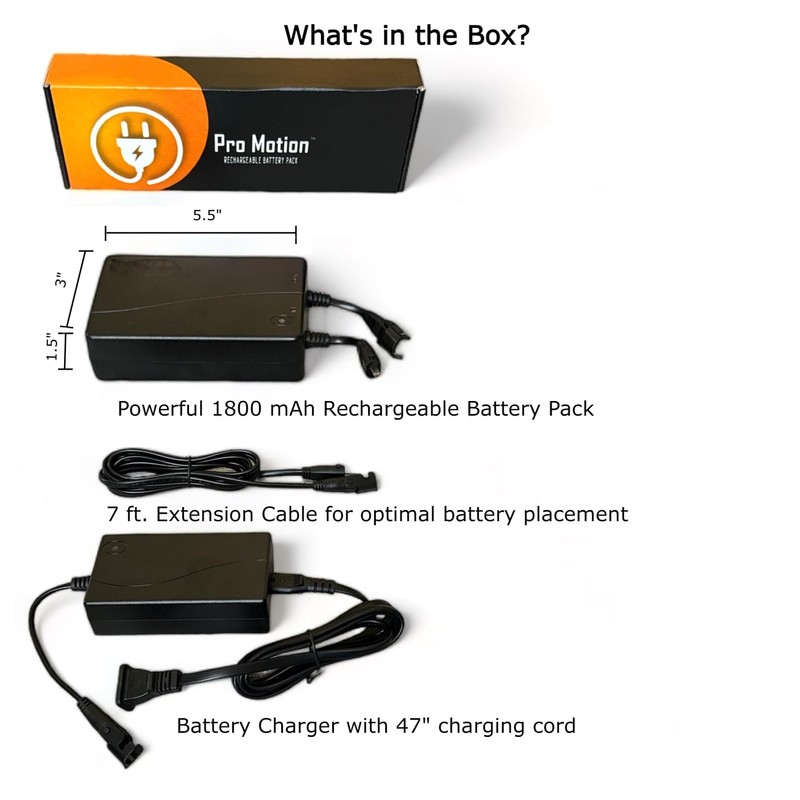 Pro Motion 1800mAh Rechargeable Battery Pack Kit for Power Furniture,