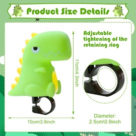 GAROMIA Bicycle Bell Children's Dino Bicycle Squeeze Horn Bicycle Horn Children Boys Bicycle Bell Children Boys Dinosaur Horn Cartoon Bicycle Bell for Children's Bicycle Scooter Balance Bike