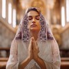 VELUTHERINE Chapel Veils Catholic Mass Mantilla - Champagne Wedding Bride