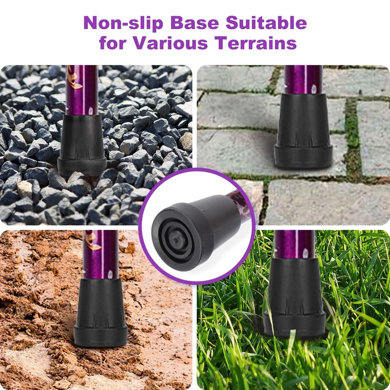 MFE Folding Cane, Portable 5-Level Adjustable Height Walking Stick with