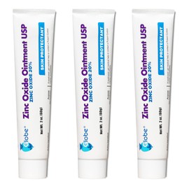 Globe (3 Pack) Zinc Oxide 20% Skin Protectant Barrier Ointment 2 oz Relieves, Treats and Prevents Minor Skin Irritations due to Diaper Rash. Helps Seal Out Wetness. Protects Chafed Skin.