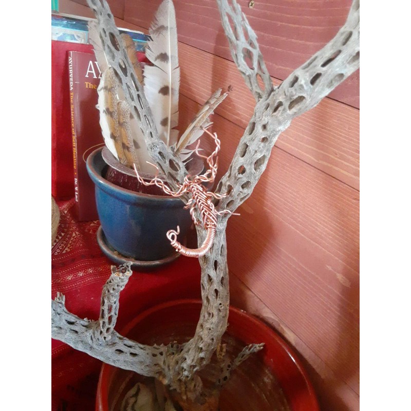 Wire Wrapped Copper Scorpion Cactus Garden Home Decorations 3D Sculpture